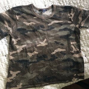 Camo see they crop top
